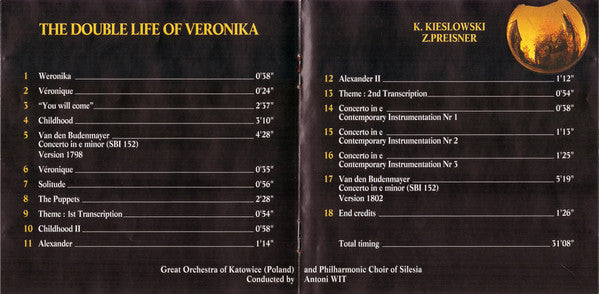 Zbigniew Preisner : La Double Vie De Véronique = The Double Life Of Veronika (Original Motion Picture Sound Track) (CD, Album)