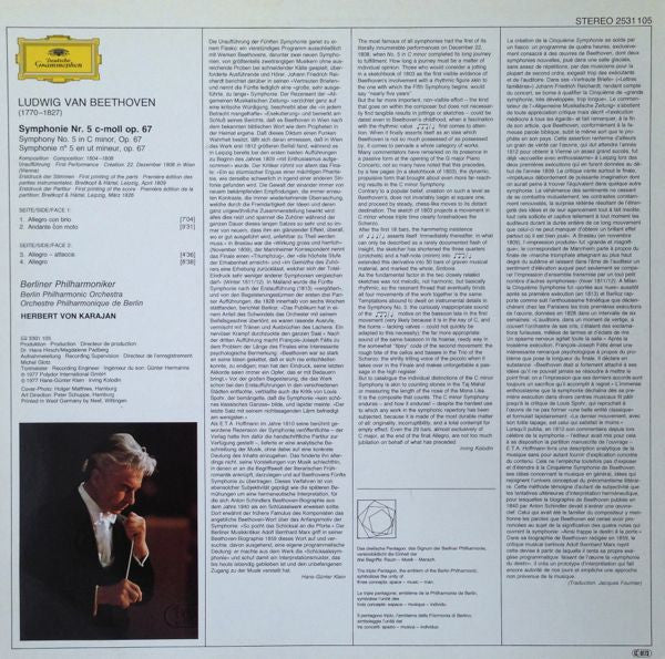 Beethoven* - Berliner Philharmoniker, Herbert von Karajan : Symphonie Nr. 5  (LP)