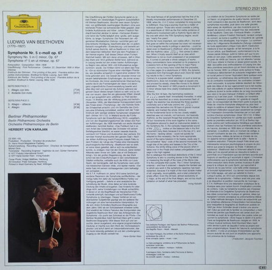 Beethoven* - Berliner Philharmoniker, Herbert von Karajan : Symphonie Nr. 5  (LP)