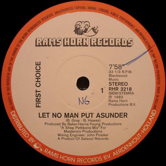 First Choice : Let No Man Put Asunder (12")