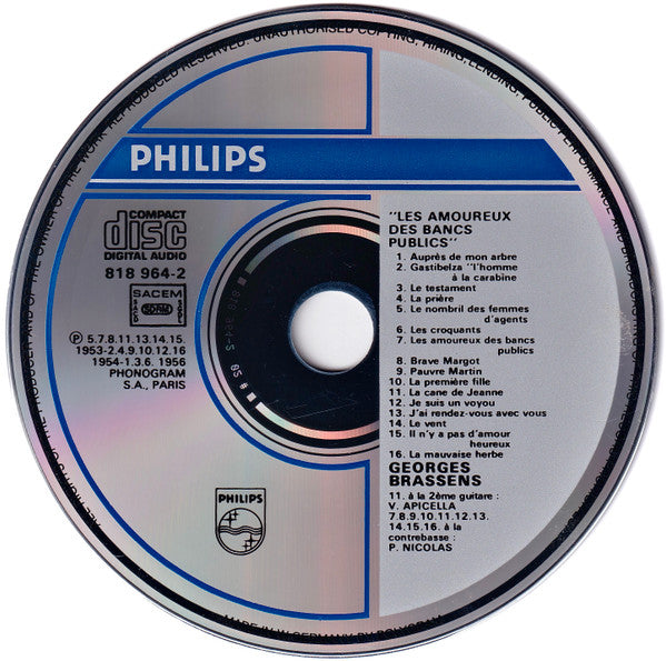 Georges Brassens : Les Amoureux Des Bancs Publics (CD, Album, Comp)