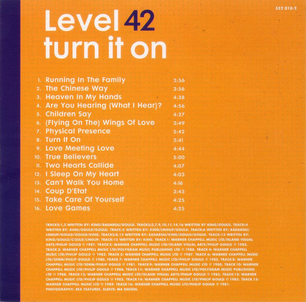 Level 42 : Turn It On (CD, Comp)