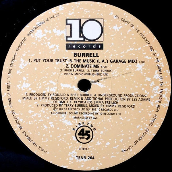 Burrell : Put Your Trust In The Music (12")