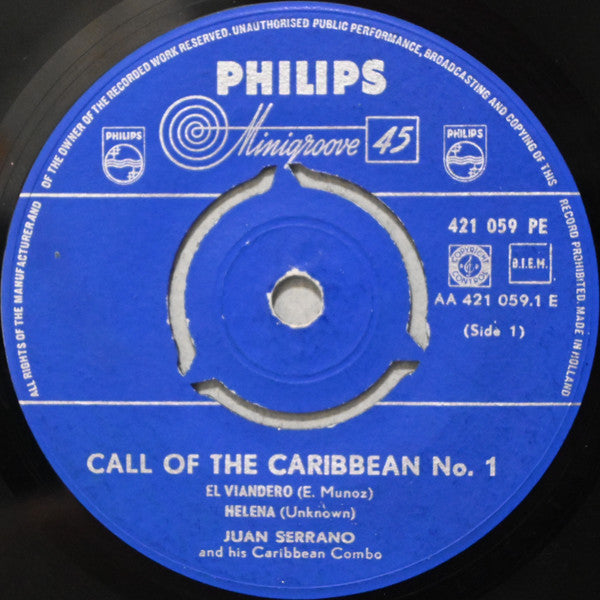 Juan Serrano And His Caribbean Combo : Call Of The Caribbean (7", EP)