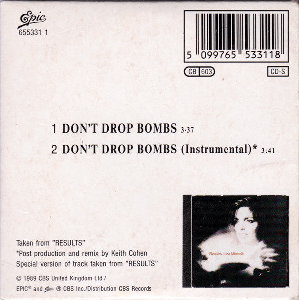 Liza Minnelli : Don't Drop Bombs (CD, Mini, Single)