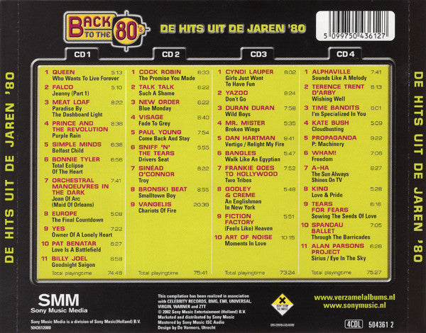 Various : Back To The 80's The Long Versions (De Hits Uit De Jaren '80) (4xCD, Comp)