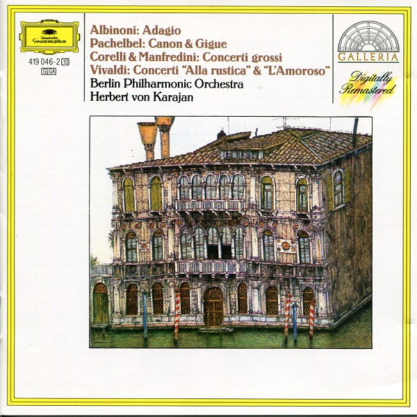 Tomaso Albinoni, Arcangelo Corelli, Antonio Vivaldi, Johann Pachelbel, Francesco Manfredini / Herbert Von Karajan & Berliner Philharmoniker : Adagio / Kanon & Gigue / Concerti Grossi / Concerti "Alla Rustica" & "L'Amoroso" (CD, Comp, RM)