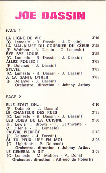 Joe Dassin : Joe Dassin (Cass, Album)