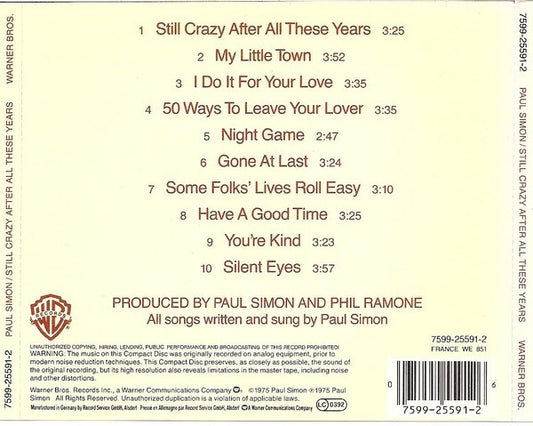 Paul Simon : Still Crazy After All These Years (CD, Album, RE)