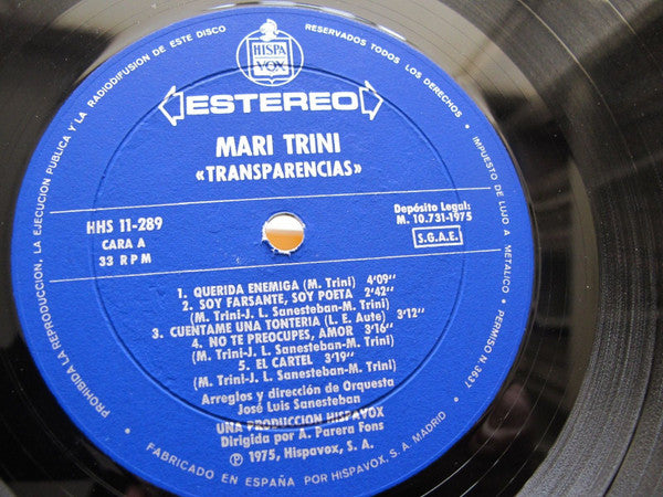 Mari Trini : Transparencias (LP, Album)
