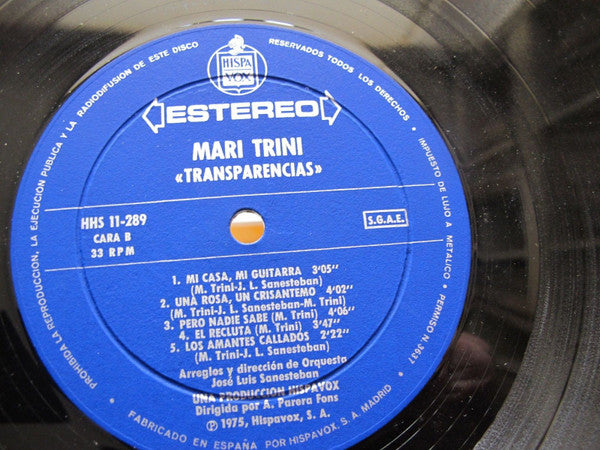 Mari Trini : Transparencias (LP, Album)
