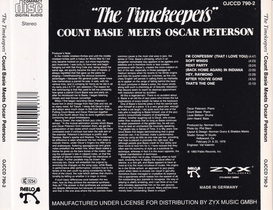 Count Basie Meets Oscar Peterson : The Timekeepers (CD, RE)
