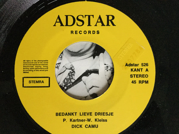 Dick Camu : Bedankt Lieve Driesje (7")