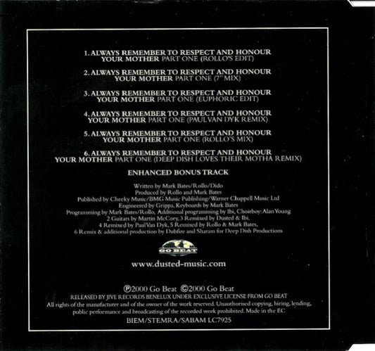 Dusted : Always Remember To Respect And Honour Your Mother - Part One (CD, Maxi, Enh)