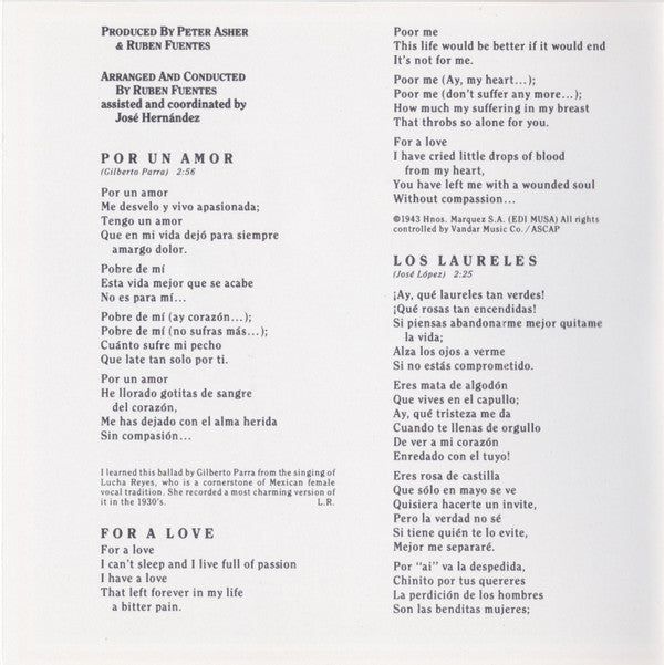 Linda Ronstadt : Canciones De Mi Padre (CD, Album)