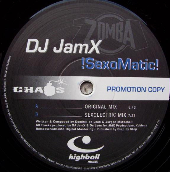 DJ JamX : !SexoMatic! (12", Promo, RM)
