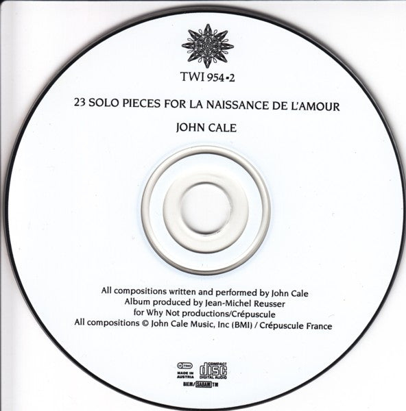 John Cale : 23 Solo Pieces For La Naissance De L'Amour (CD, Album)