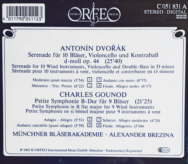 Antonín Dvořák, Charles Gounod, Münchner Bläserakademie, Alexander Brezina : Serenade / Petite Symphonie (CD)