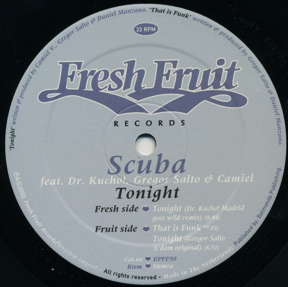 Scuba (3) Feat. Dr. Kucho! & Gregor Salto & Camiel : Tonight (12")