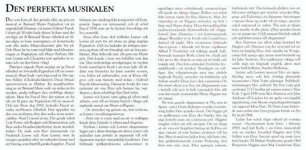 Stora Teaterns Kör Och Orkester, Göteborgs musikteater, Lerner & Loewe : My Fair Lady (CD, Album)