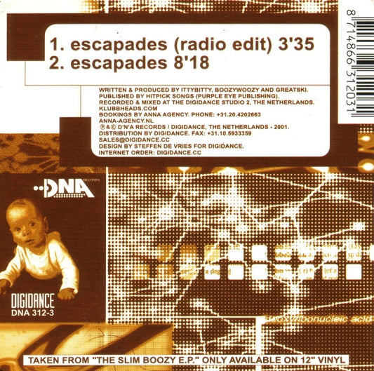 DJ Boozywoozy : Escapades (CD, Single, Car)