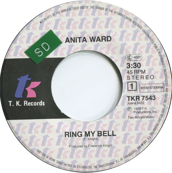 Anita Ward : Ring My Bell (7", Single)
