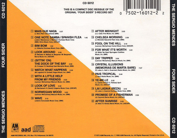 Sérgio Mendes & Brasil '66 : The Sergio Mendes And Brasil '66 Foursider (CD, Comp, RE)