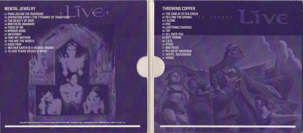 Live : Mental Jewelry + Throwing Copper (CD, Album, RE + CD, Album, RE + Comp)