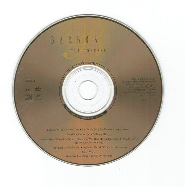 Barbra Streisand : The Concert (2xVCD, Album, Dig)