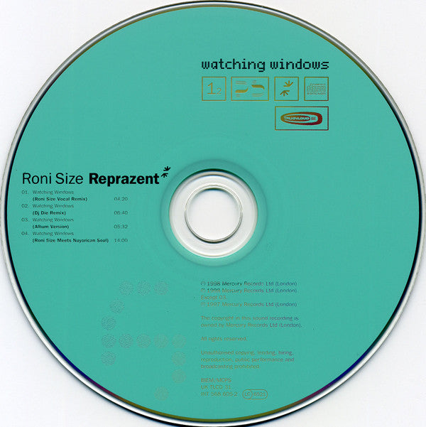 Roni Size / Reprazent : Watching Windows (CD, Single)