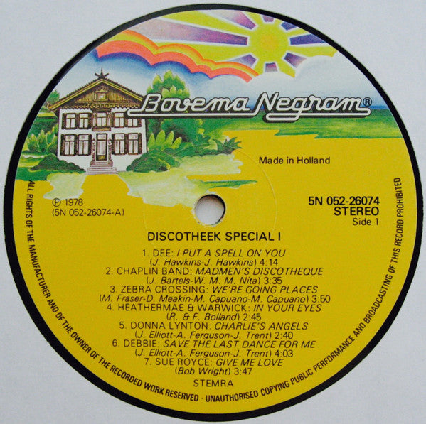 Various : Discotheek Special 1 (LP, Comp)