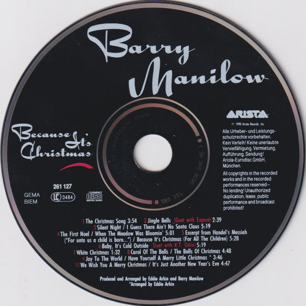 Barry Manilow : Because It's Christmas (CD, Album)
