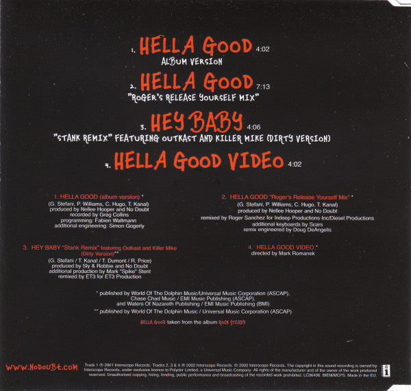 No Doubt : Hella Good (CD, Single, Enh)