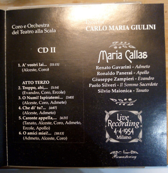 Christoph Willibald Gluck / Maria Callas / Renato Gavarini / Paolo Silveri / Rolando Panerai / Silvio Maionica / Orchestra Del Teatro Alla Scala, Coro Del Teatro Alla Scala / Carlo Maria Giulini : Gluck - Alceste (2xCD, Mono)