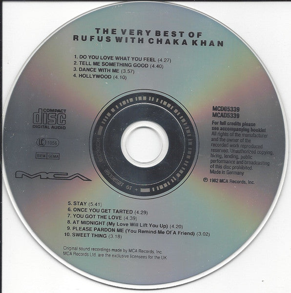 Rufus & Chaka Khan : The Very Best Of Rufus With Chaka Khan (CD, Comp, RE)