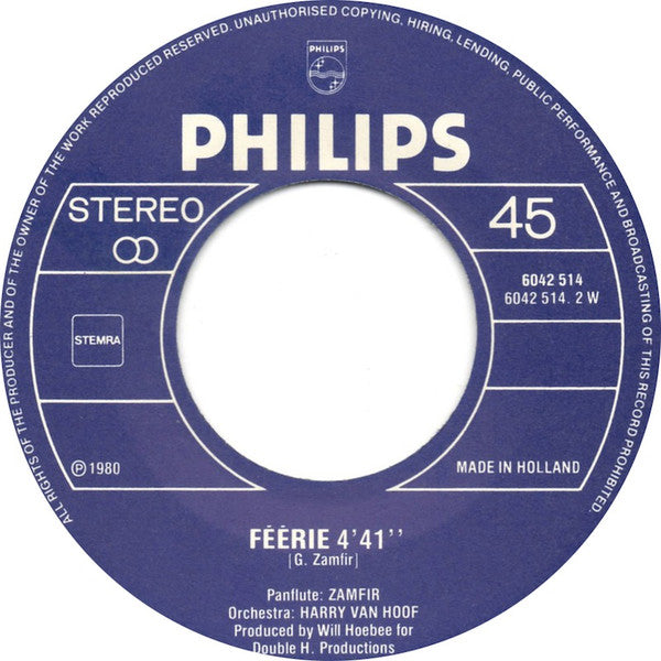 Gheorghe Zamfir PanFlute, The Harry van Hoof Orchestra : The Rose (7", Single)
