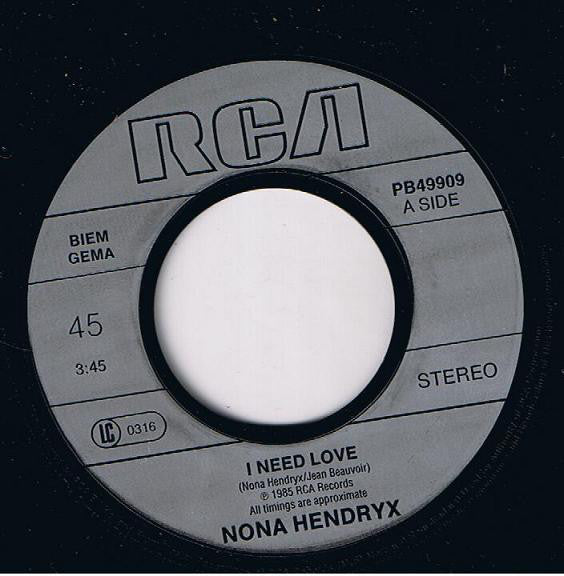 Nona Hendryx : I Need Love (7", Single)