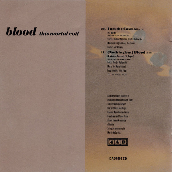 This Mortal Coil : Blood (CD, Album)