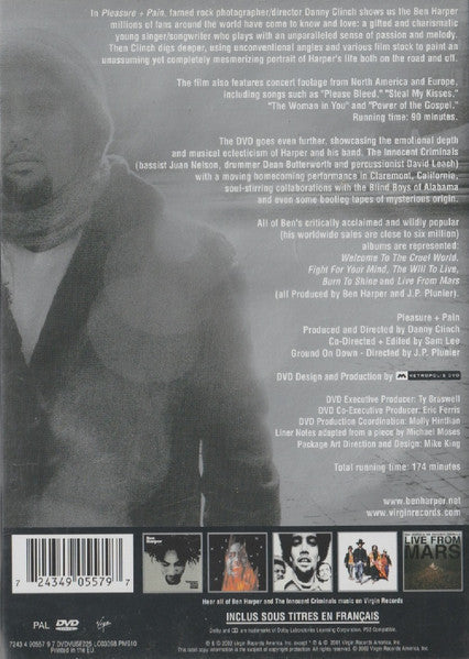 Ben Harper : Pleasure + Pain (DVD-V, PAL)