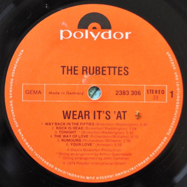 The Rubettes : Wear It's 'At (LP, Album)