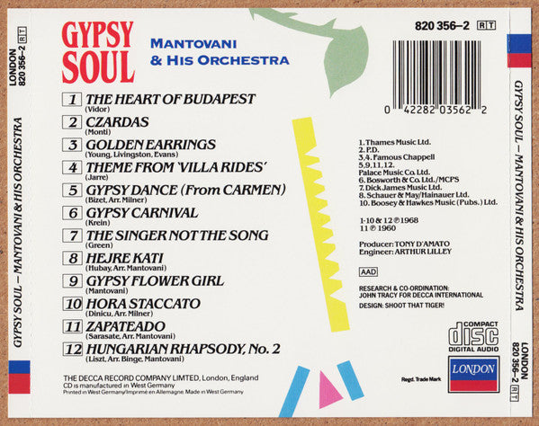 Mantovani And His Orchestra : Gypsy Soul (CD, Album)