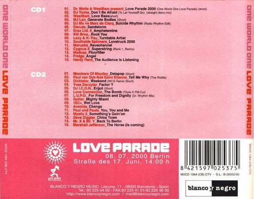 Various : One World One Love Parade - The Compilation 2000 (2xCD, Comp)