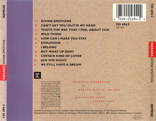 Narada Michael Walden : Divine Emotion (CD, Album)