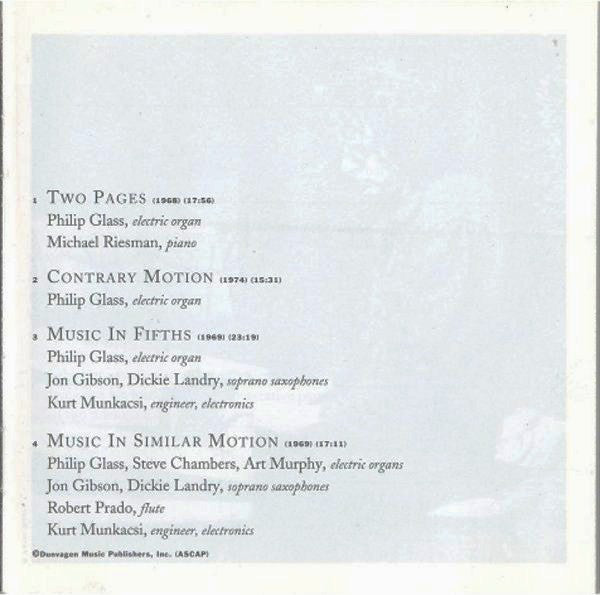 Philip Glass : Two Pages; Contrary Motion; Music In Fifths; Music In Similar Motion (CD, Album, Comp, RE, RM)