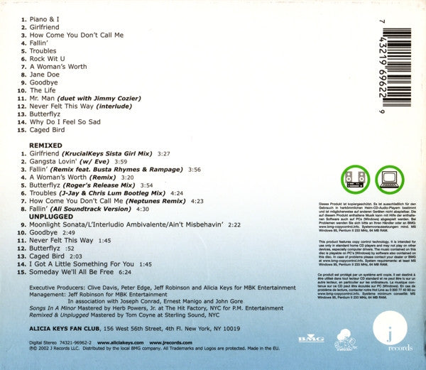 Alicia Keys : Songs In A Minor (CD, Copy Prot. + CD, Copy Prot., P/Mixed + Album, )