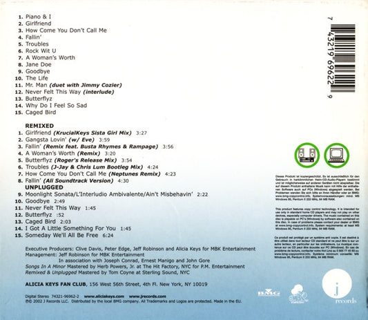 Alicia Keys : Songs In A Minor (CD, Copy Prot. + CD, Copy Prot., P/Mixed + Album, )