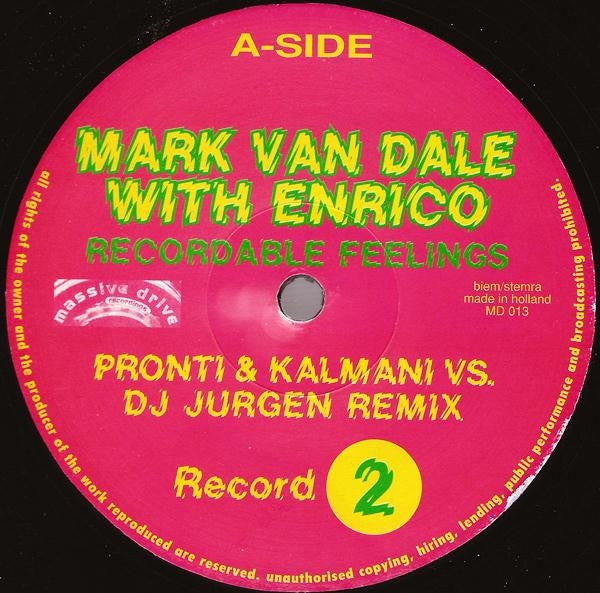 Mark Van Dale With Enrico : Recordable Feelings (2x12")