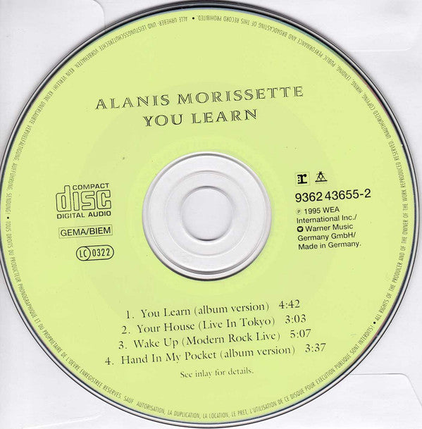 Alanis Morissette : You Learn (CD, Single)