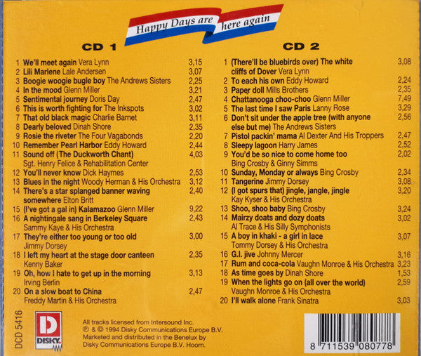 Various : Happy Days Are Here Again - Liedjes Van de Bevrijding (2xCD, Comp)