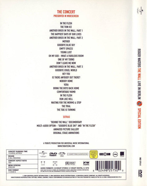 Roger Waters : The Wall Live In Berlin (DVD-V, RE, S/Edition, Multichannel, PAL, Reg)
